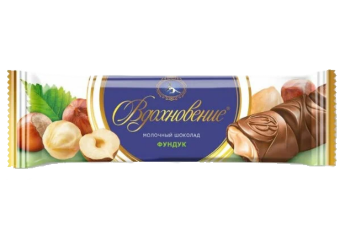Шоколад Вдохновение молочный с начинкой фундук 40 гр